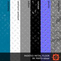 PBR painted metal floor blue texture DOWNLOAD